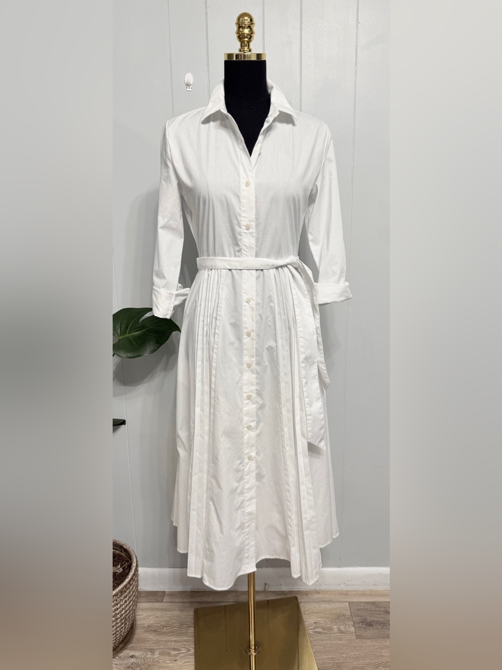 Banana Republic White Midi Shirt Dress - Picture 4 of 7